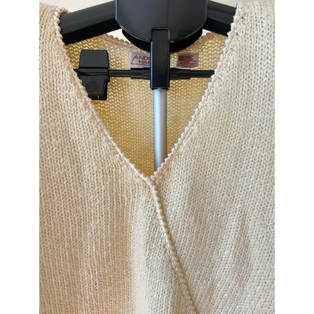Vintage Andrea Haber Angora Blend Puff Sleeve Knit Top - Medium - Picture 4 of 7